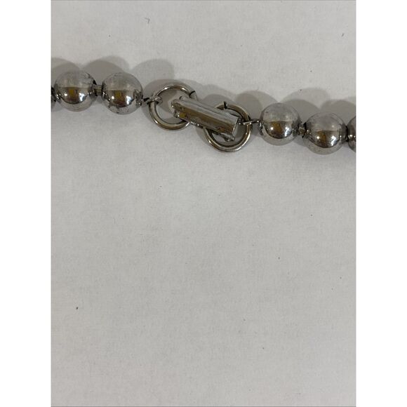 Vtg Arthur Pepper Faux Southwestern Squash Blossom Necklace Silver Turquoise - Picture 7 of 10